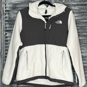 The North Face Denali Polartec Fleece Full Zip Jacket Colorblock White & Grey M